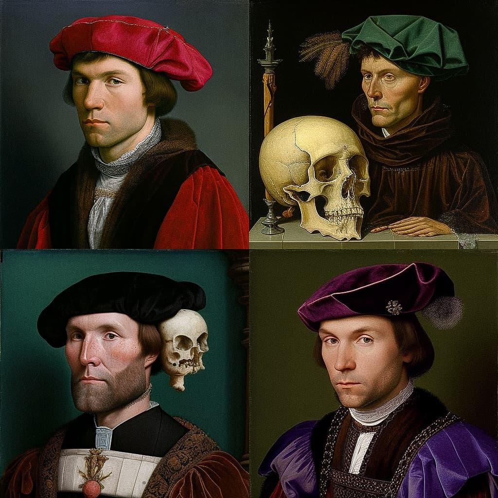 Hans Holbein the Elder style, Midjourney V4, render 1 of 4