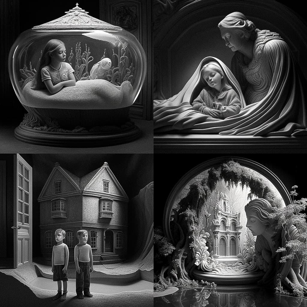 Hans Op de Beeck style, Midjourney V4, render 1 of 4