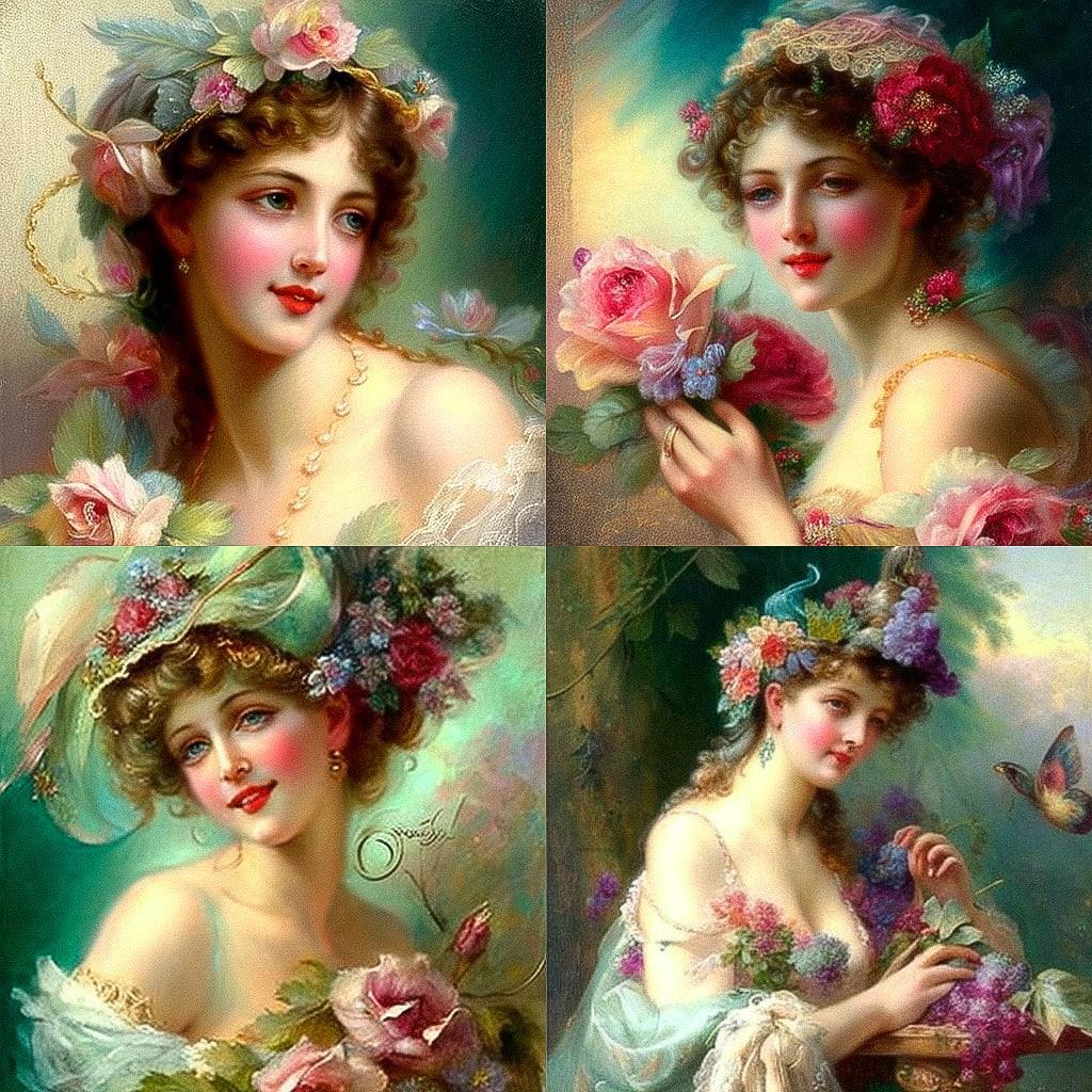 Hans Zatzka style, Midjourney V4, render 1 of 4