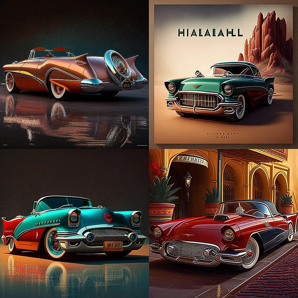 Harley Earl style, Midjourney V4, render 1 of 4