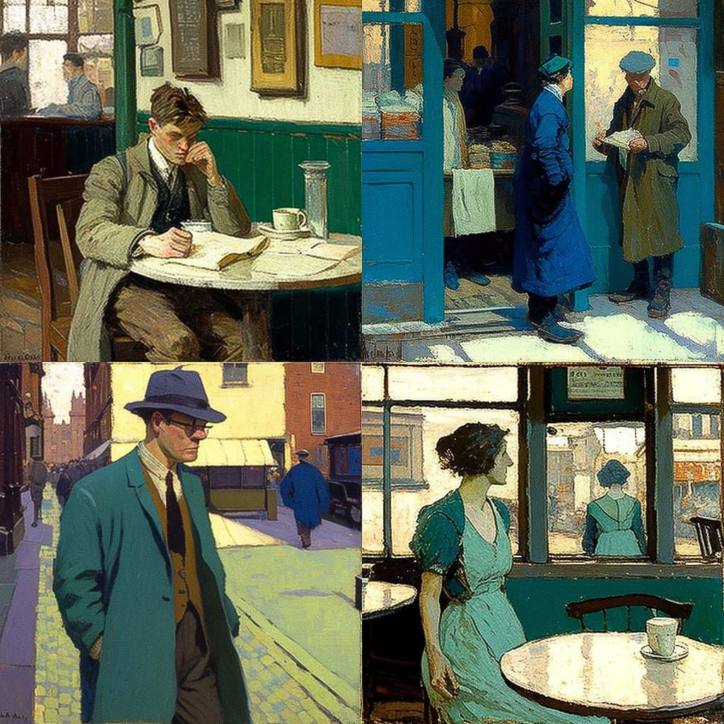 Harold Gilman style, Midjourney V4, render 1 of 4