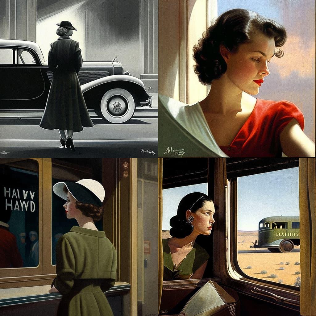 Harry Watrous style, Midjourney V4, render 1 of 4