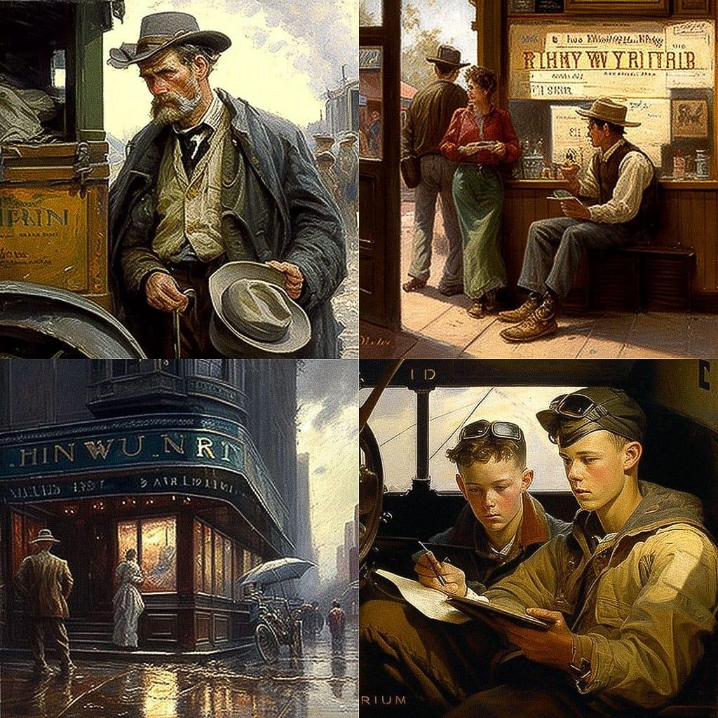 Harvey Dunn style, Midjourney V4, render 1 of 4