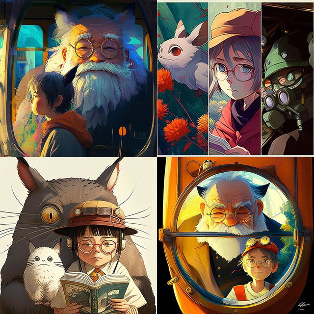 Hayao Miyazaki style, Midjourney V4, render 1 of 4
