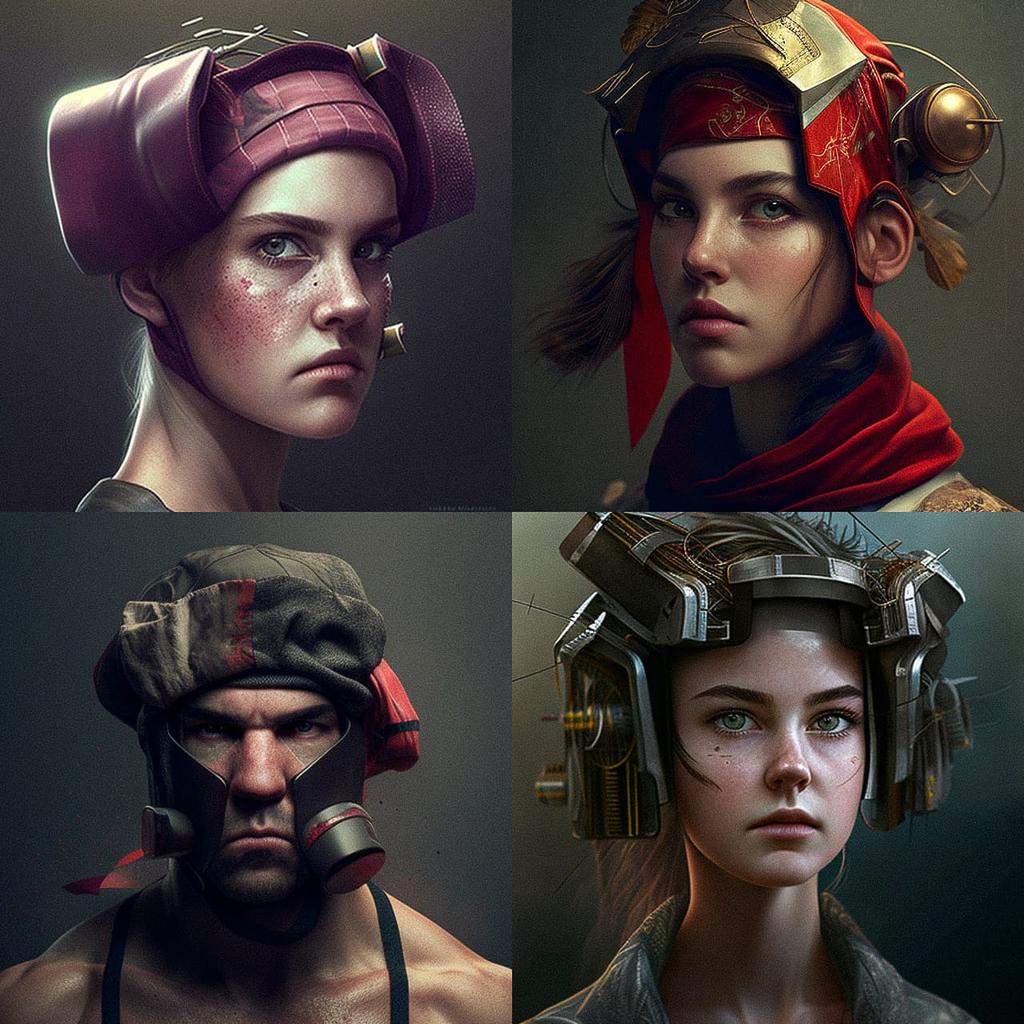 Headgear style, Midjourney V4, render 1 of 4