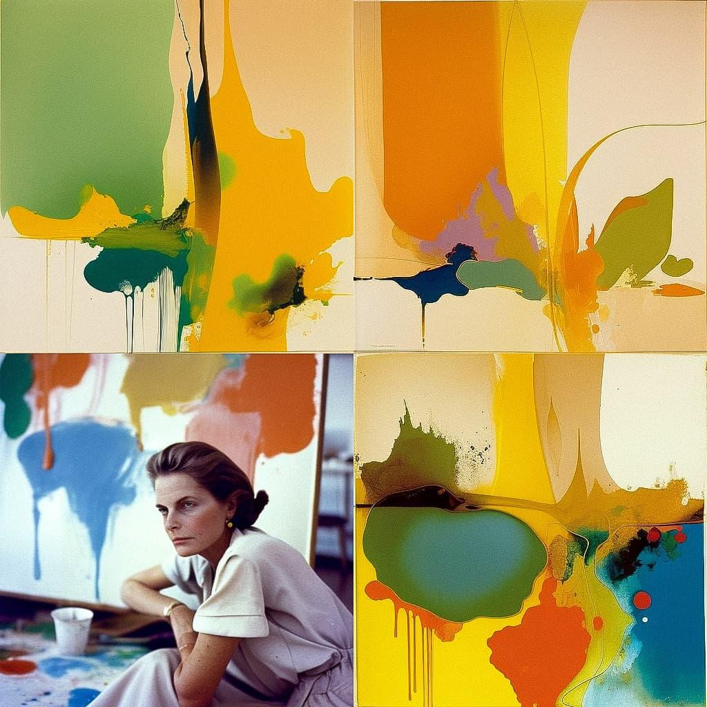 Helen Frankenthaler style, Midjourney V4, render 1 of 4