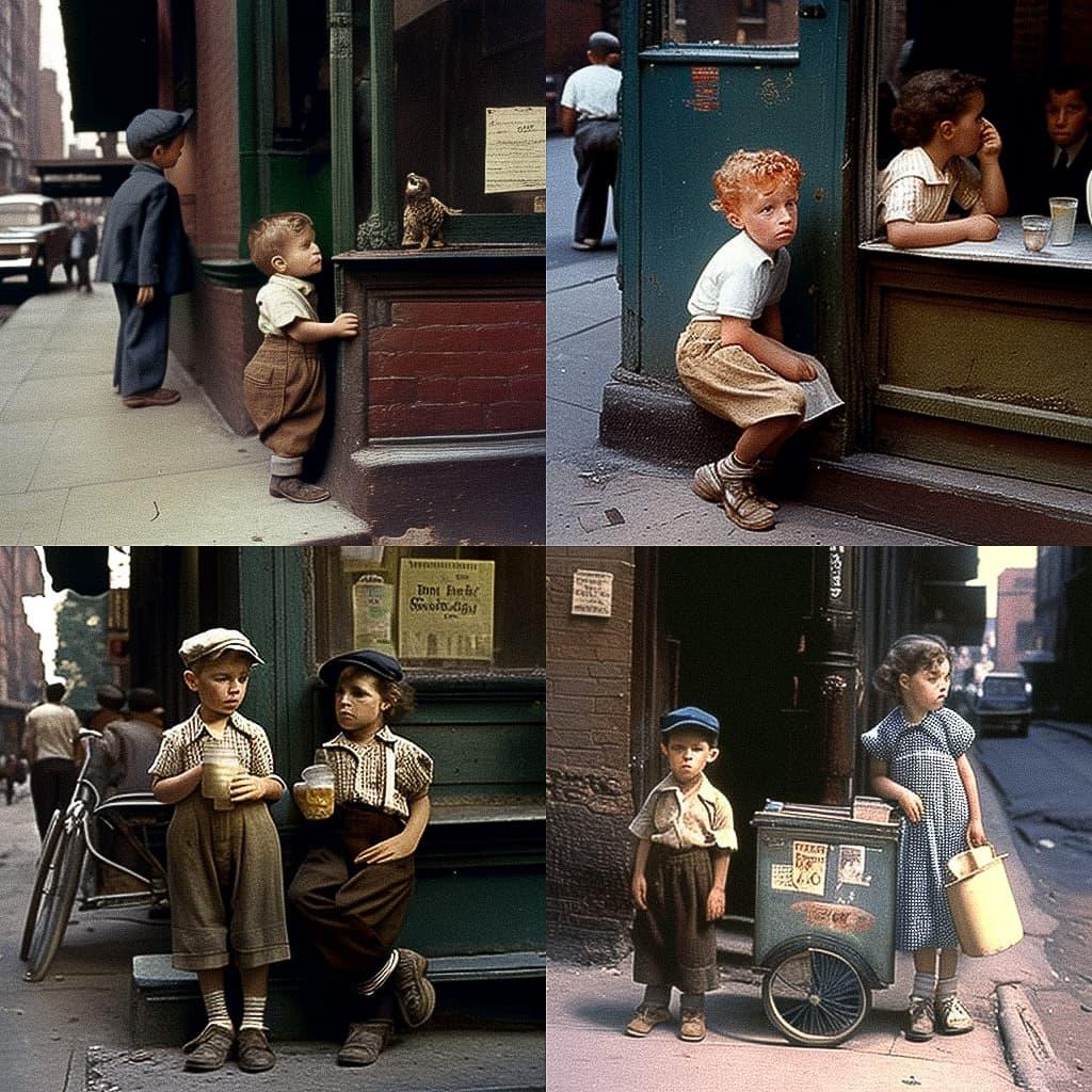 Helen Levitt style, Midjourney V4, render 1 of 4