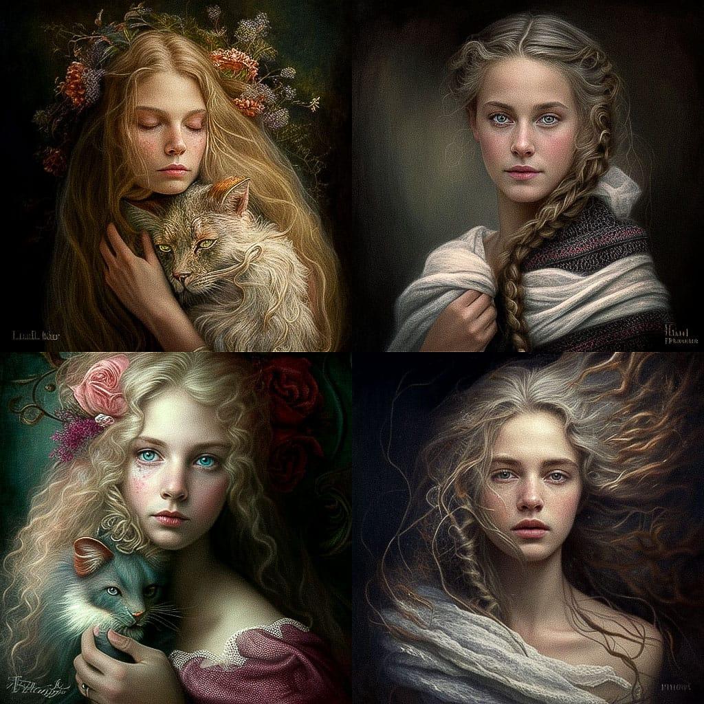 Helene Beland style, Midjourney V4, render 1 of 4