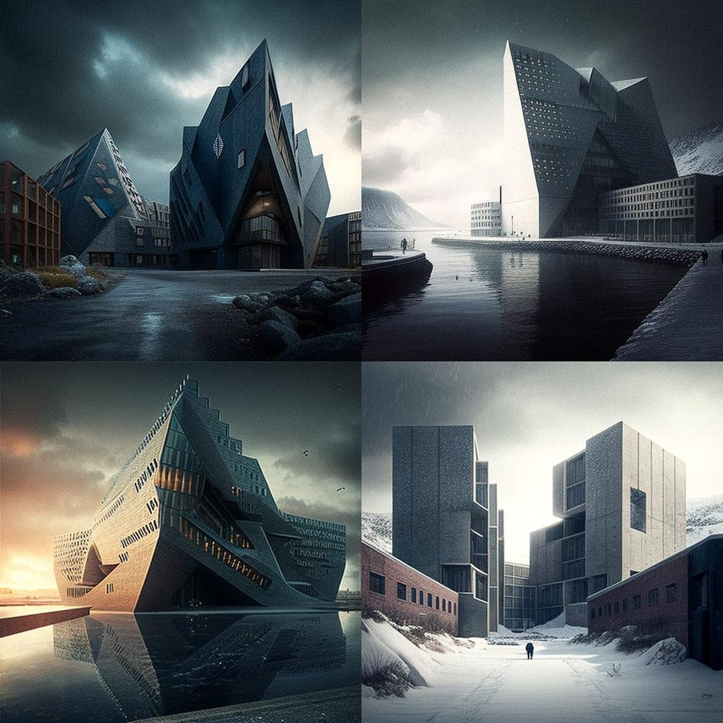 Henning Larsen style, Midjourney V4, render 1 of 4