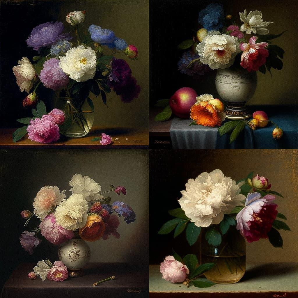 Henri Fantin-Latour style, Midjourney V4, render 1 of 4