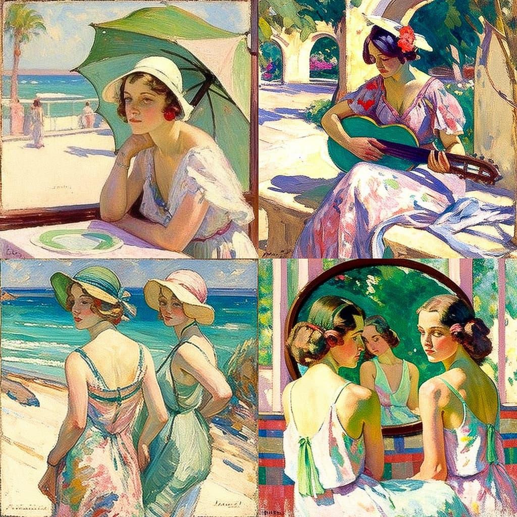 Henri Lebasque style, Midjourney V4, render 1 of 4