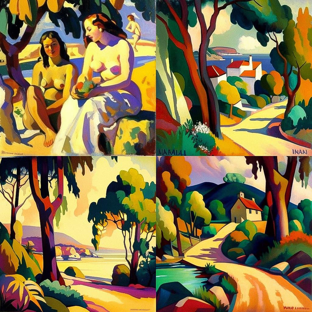 Henri Manguin style, Midjourney V4, render 1 of 4