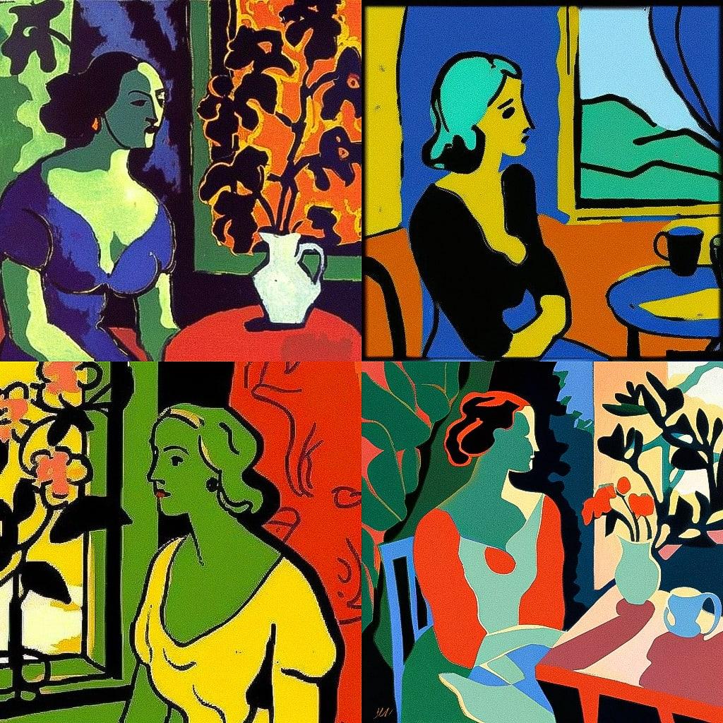 Henri Matisse style, Midjourney V4, render 1 of 4