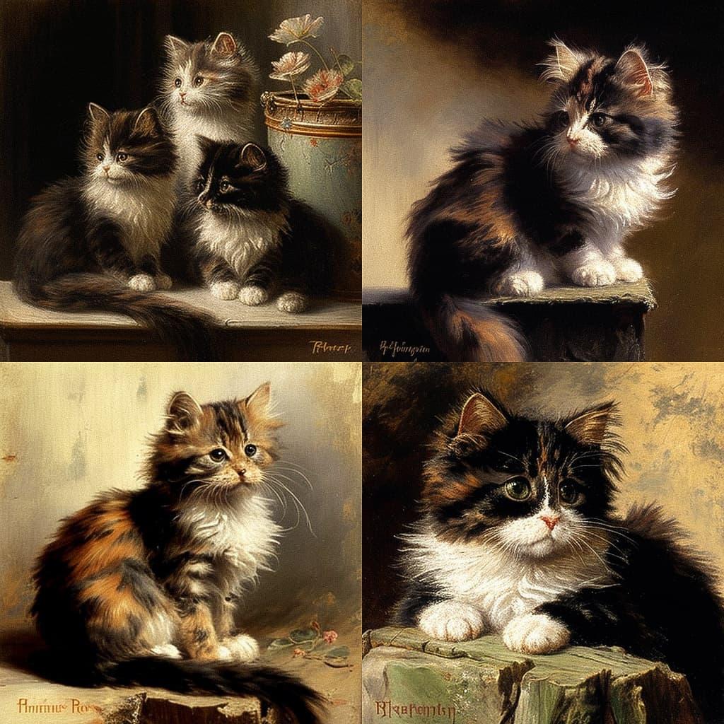 Henriette Ronner-Knip style, Midjourney V4, render 1 of 4
