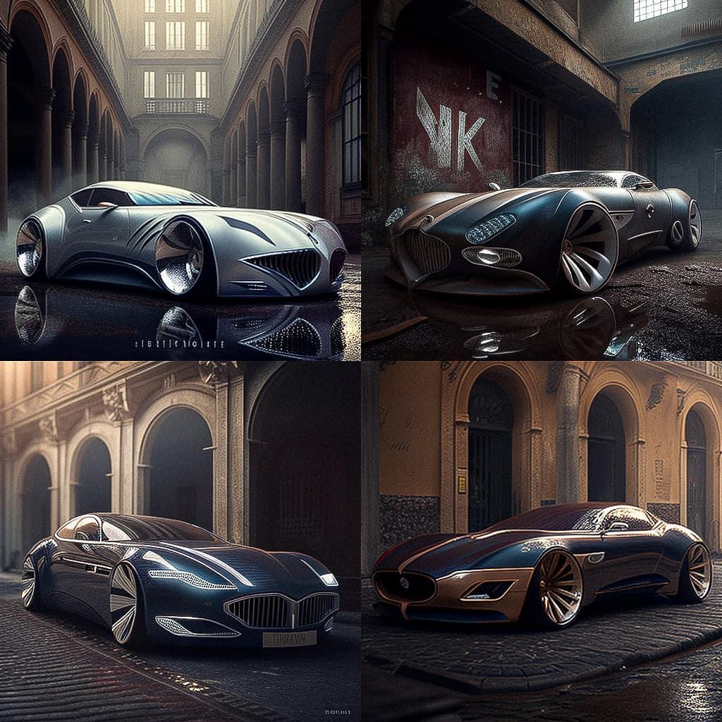 Henrik Fisker style, Midjourney V4, render 1 of 4