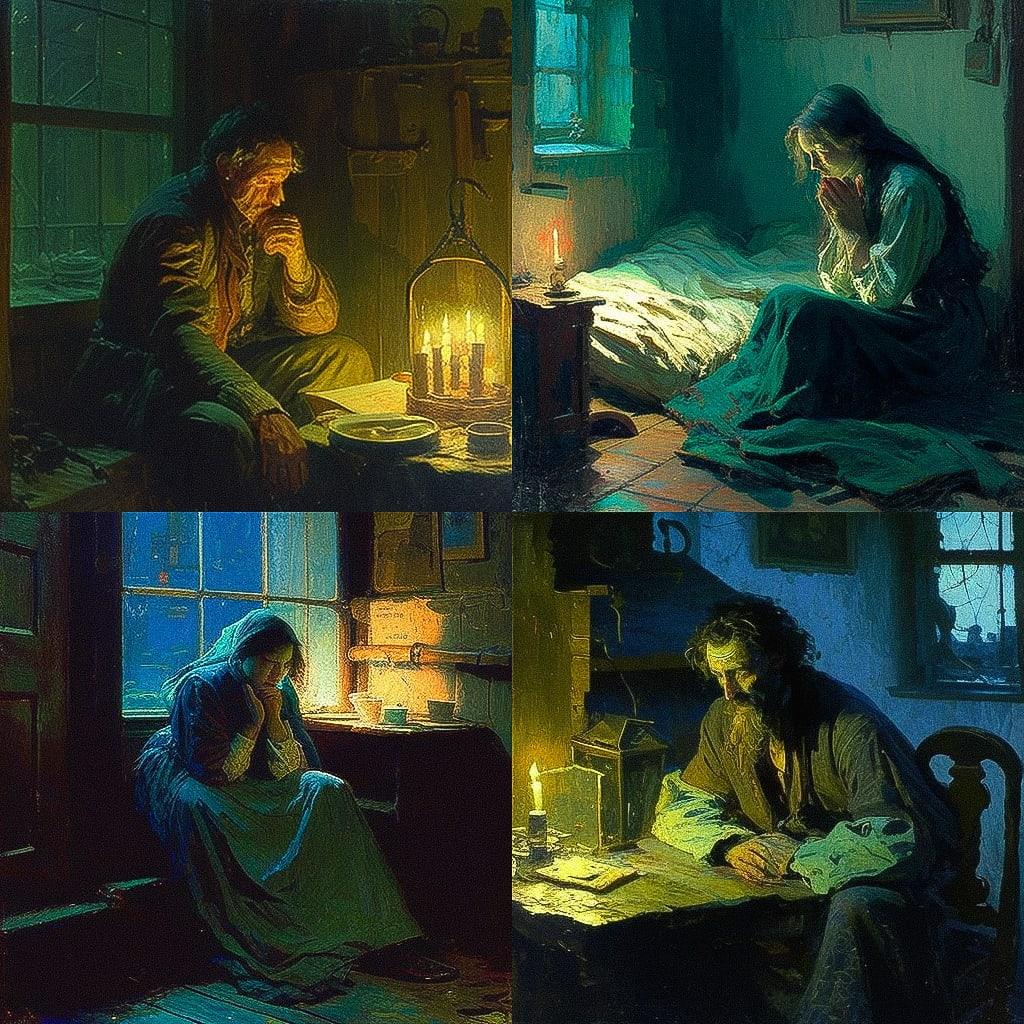 Henry Ossawa Tanner style, Midjourney V4, render 1 of 4