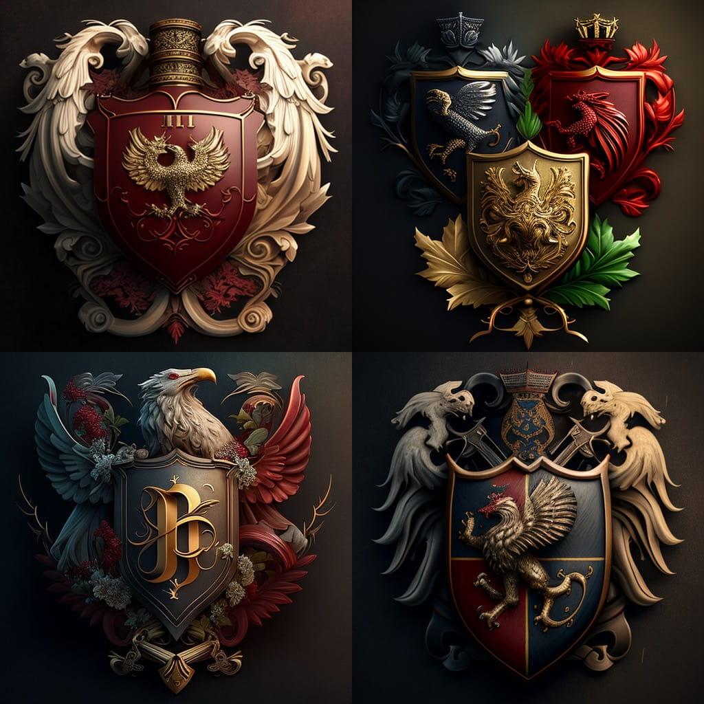 Heraldry style, Midjourney V4, render 1 of 4