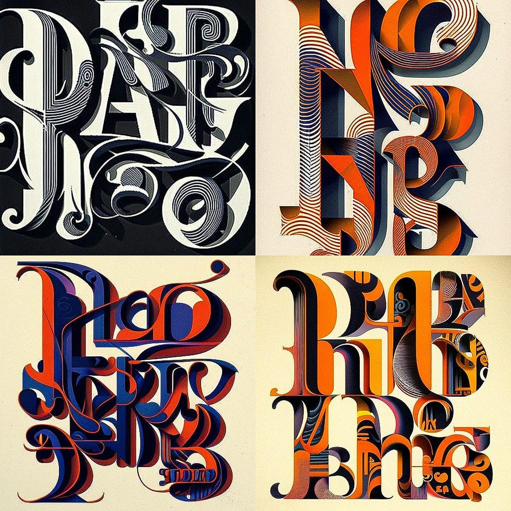 Herb Lubalin style, Midjourney V4, render 1 of 4