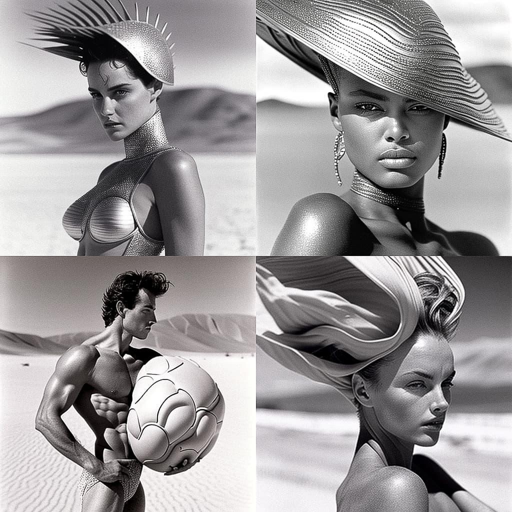Herb Ritts style, Midjourney V4, render 1 of 4