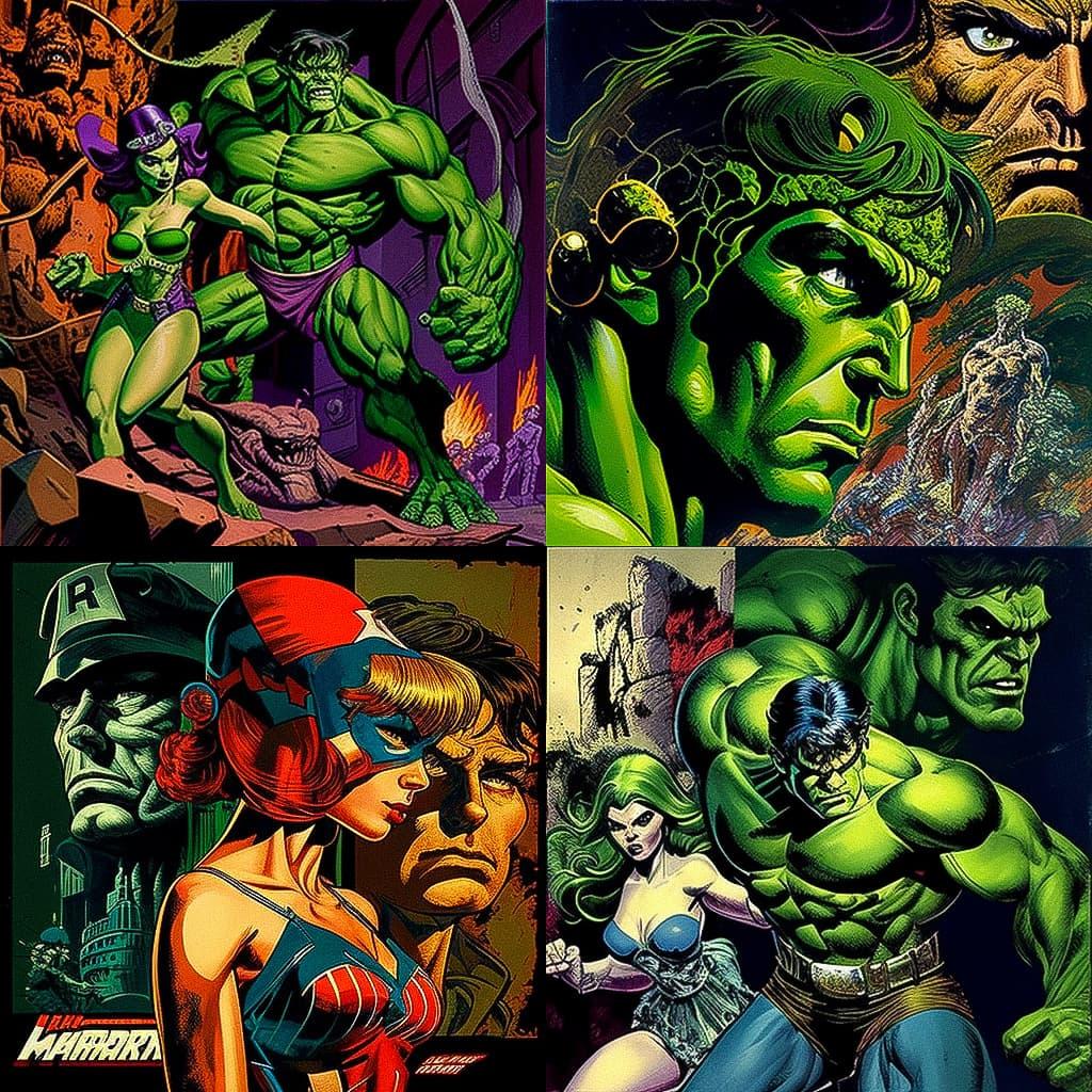 Herb Trimpe style, Midjourney V4, render 1 of 4