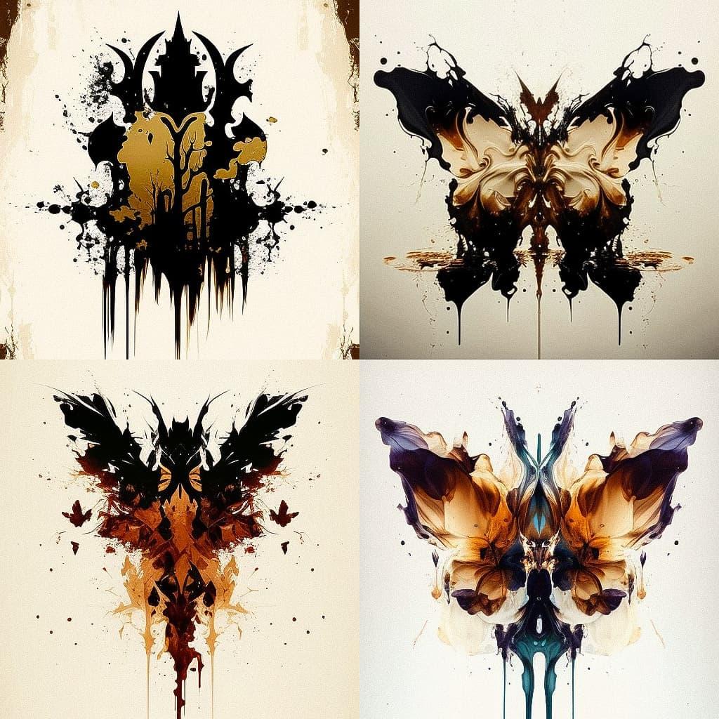 Hermann Rorschach style, Midjourney V4, render 1 of 4