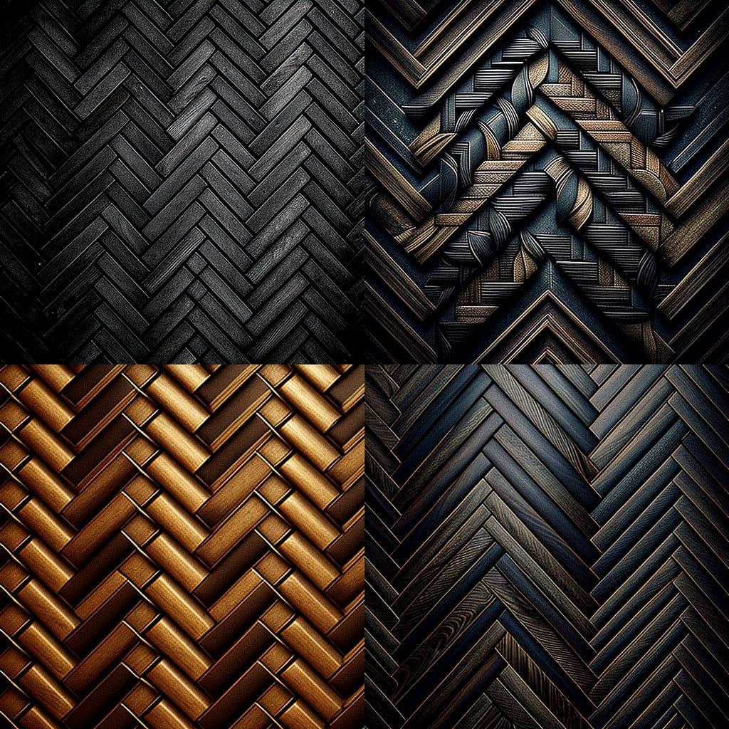 Herringbone texture style, Midjourney V4, render 1 of 4