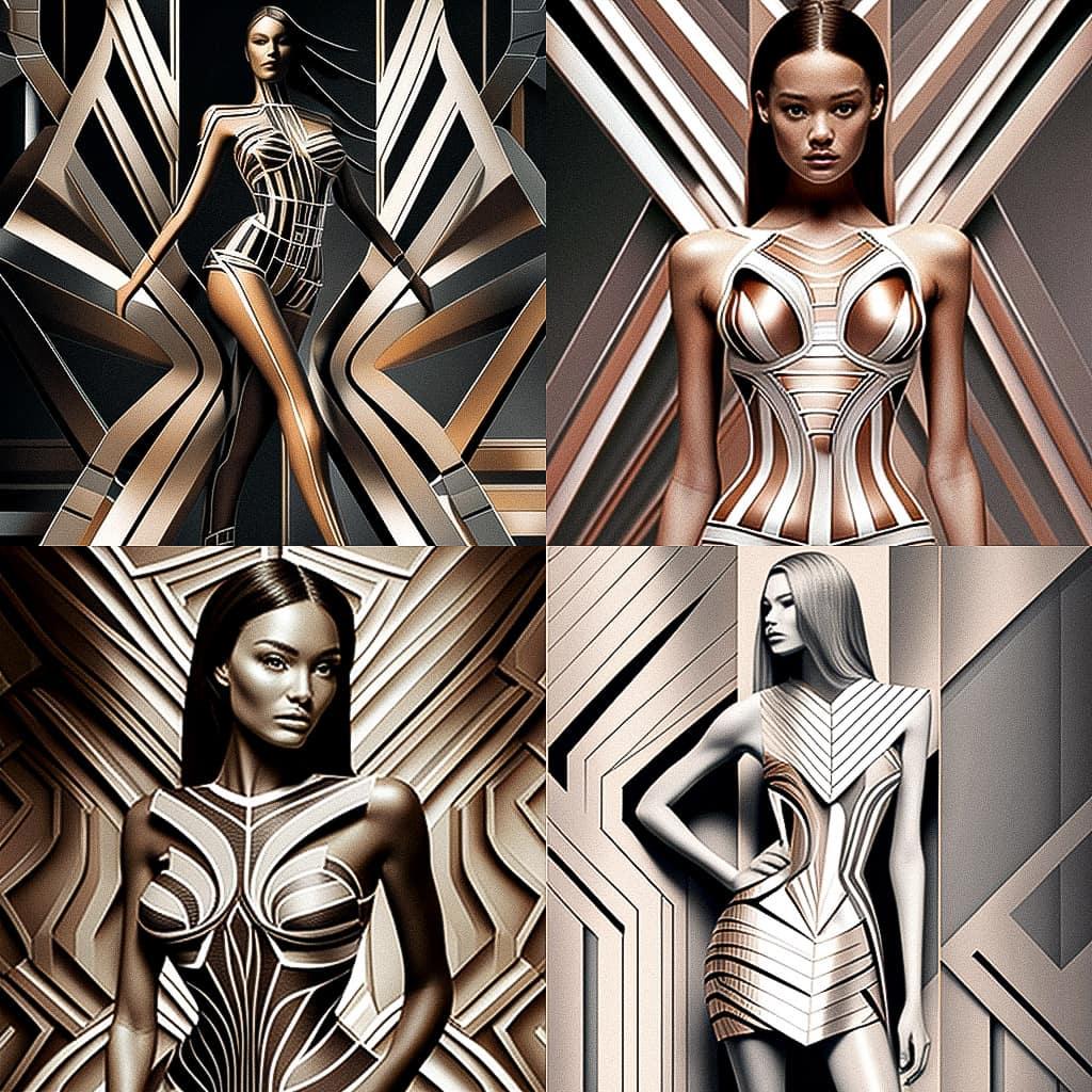 Herve Leger style, Midjourney V4, render 1 of 4