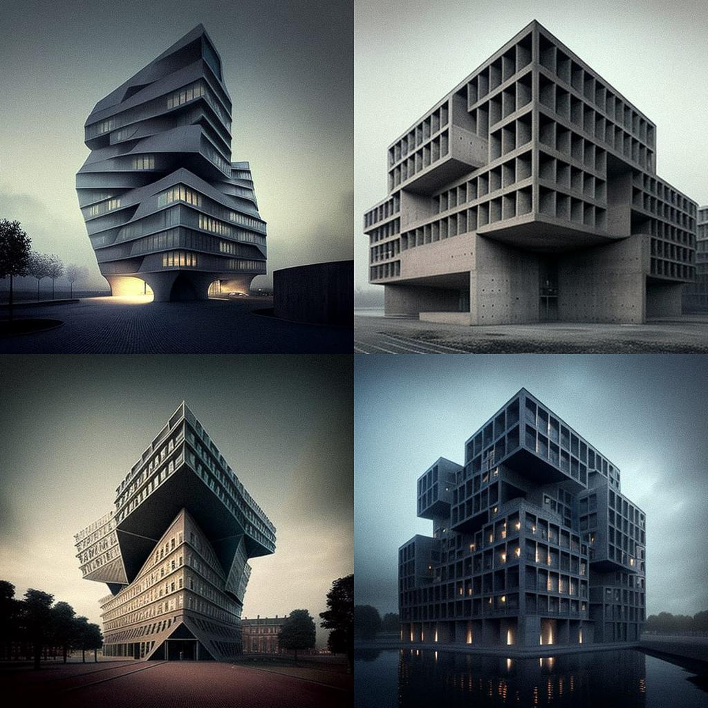 Herzog & de Meuron style, Midjourney V4, render 1 of 4