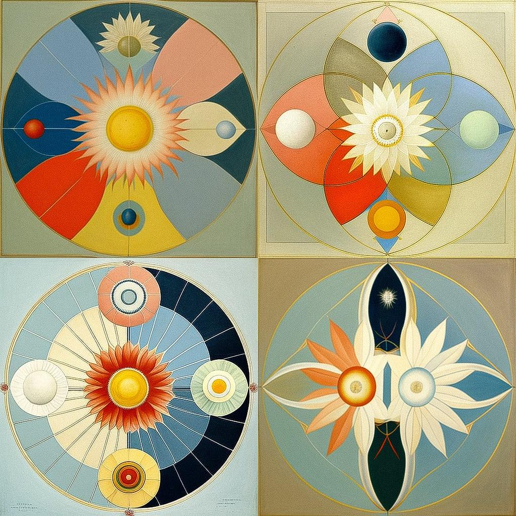 Hilma af Klint style, Midjourney V4, render 1 of 4