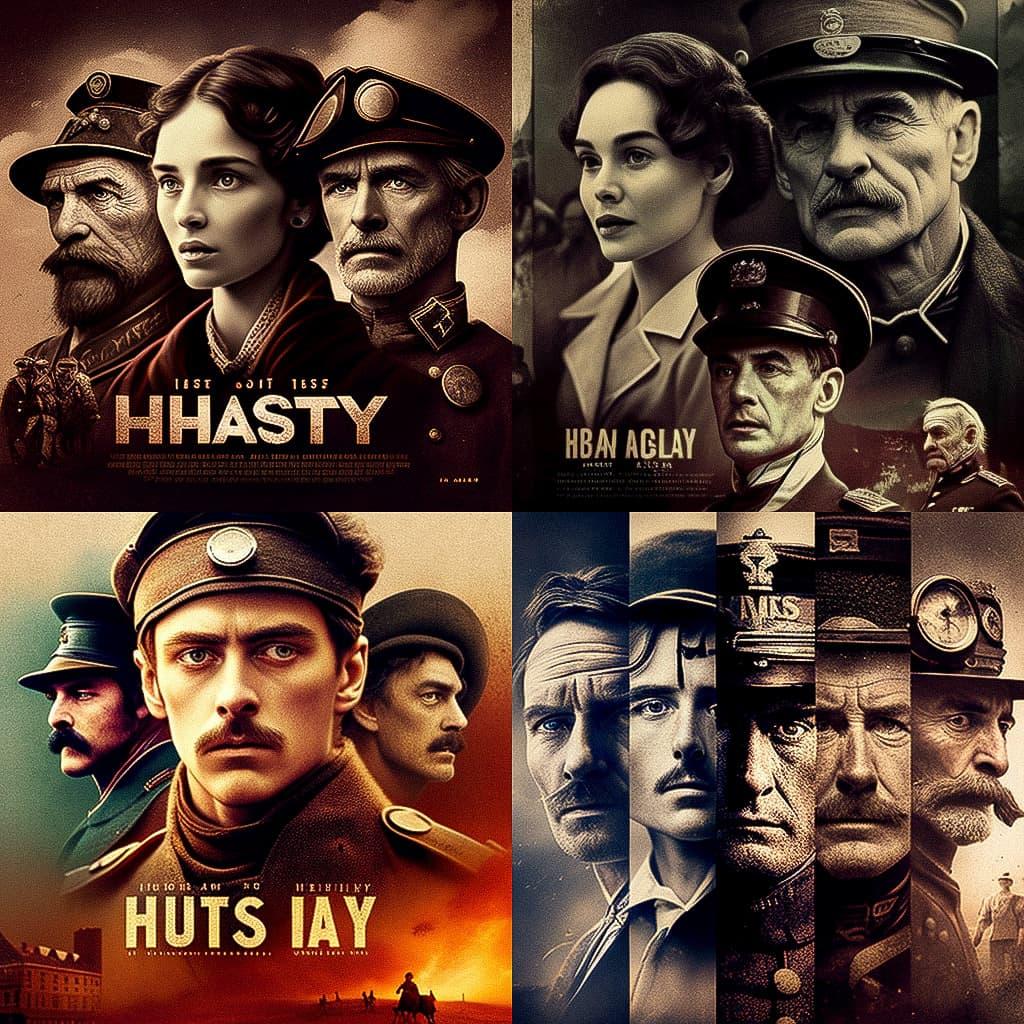 History movie style, Midjourney V4, render 1 of 4