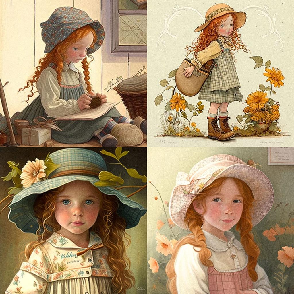 Holly Hobbie style, Midjourney V4, render 1 of 4