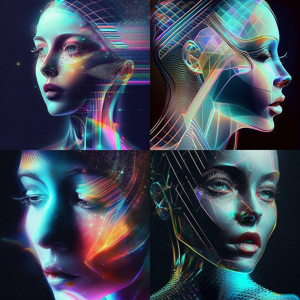 Holography style, Midjourney V4, render 1 of 4