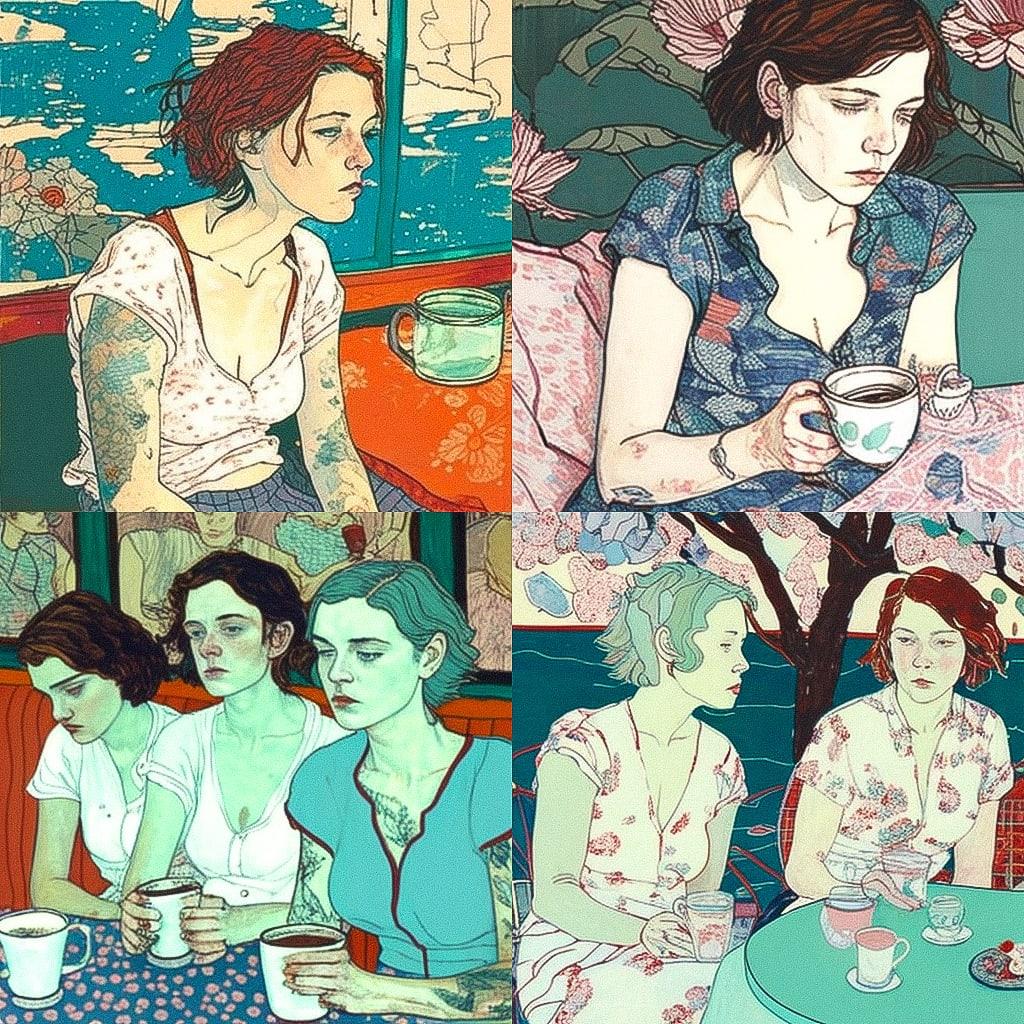 Hope Gangloff style, Midjourney V4, render 1 of 4