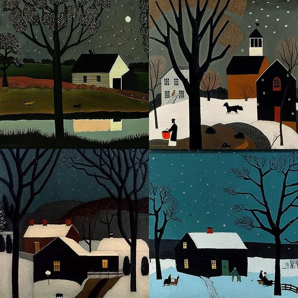 Horace Pippin style, Midjourney V4, render 1 of 4