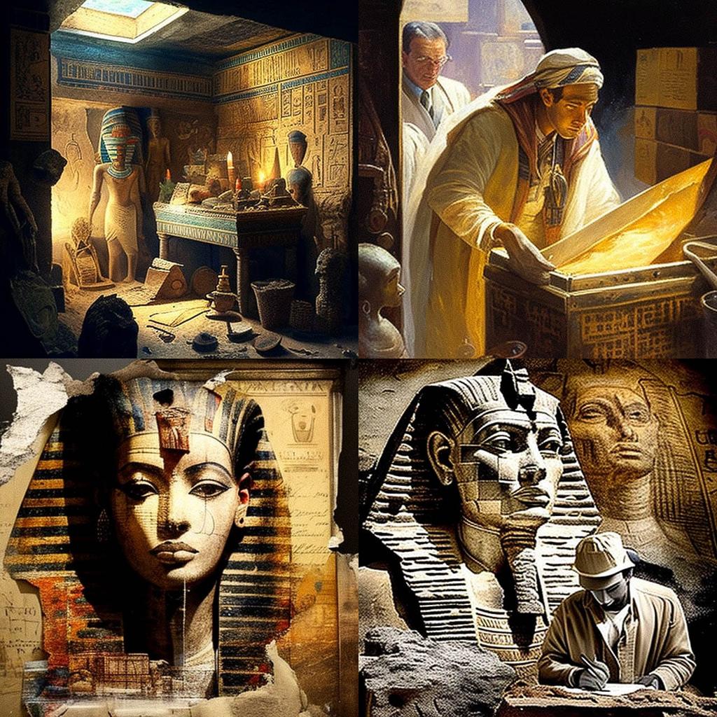 Howard Carter style, Midjourney V4, render 1 of 4