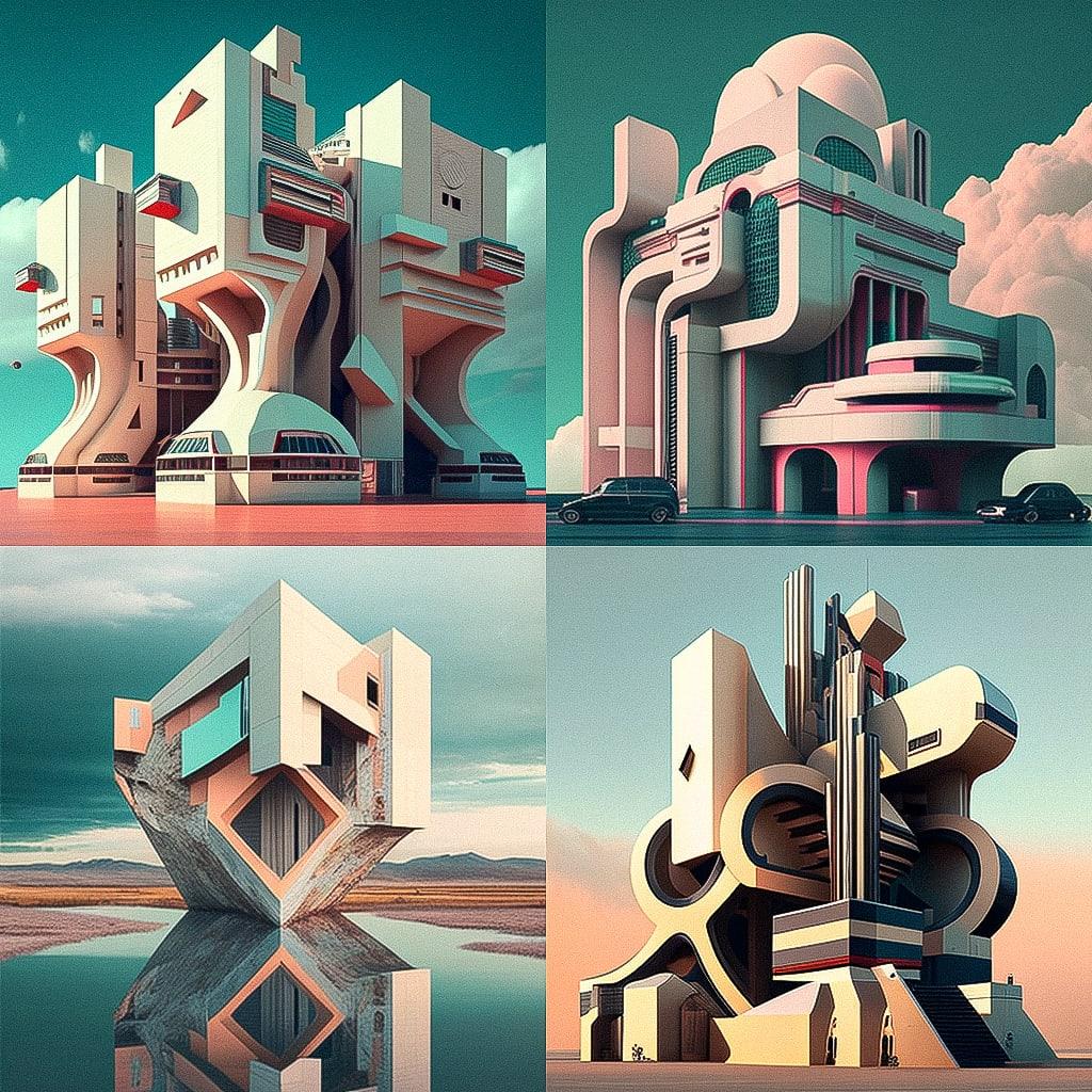 Hypermodernism style, Midjourney V4, render 1 of 4