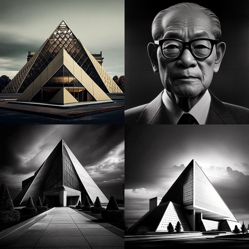 I. M. Pei style, Midjourney V4, render 1 of 4