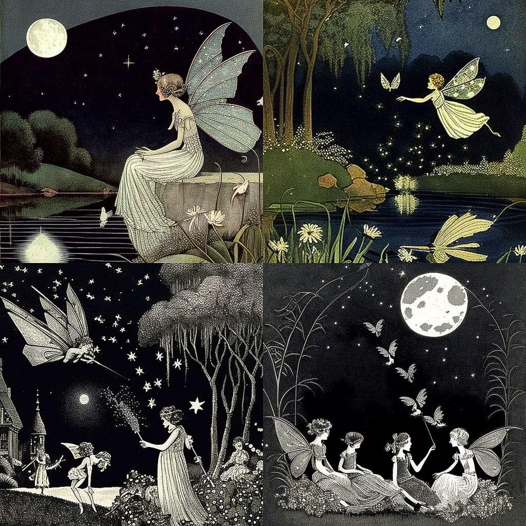 Ida Rentoul Outhwaite style, Midjourney V4, render 1 of 4