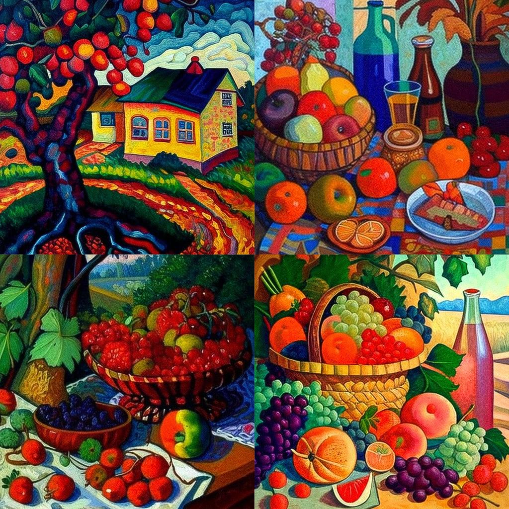 Ilya Mashkov style, Midjourney V4, render 1 of 4