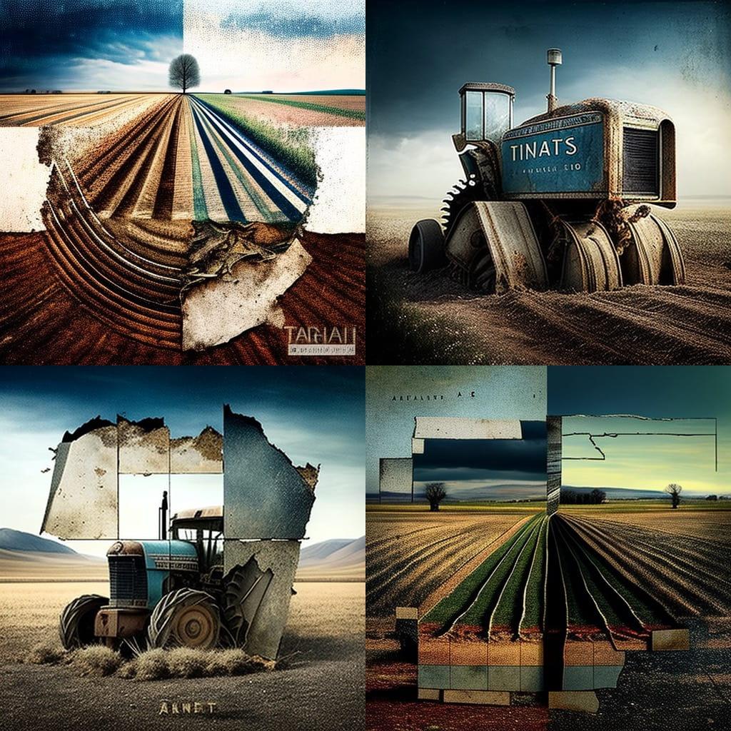 Imants Tillers style, Midjourney V4, render 1 of 4