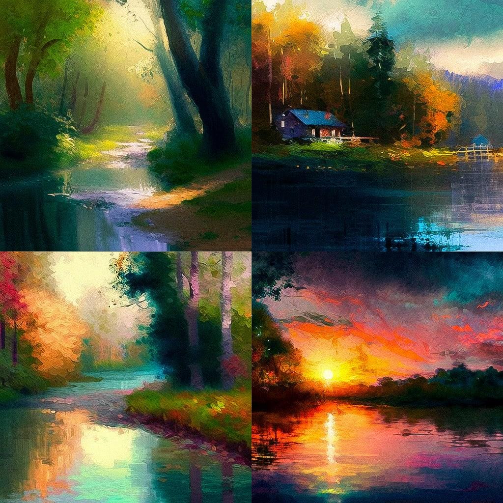 Impressionism style, Midjourney V4, render 1 of 4
