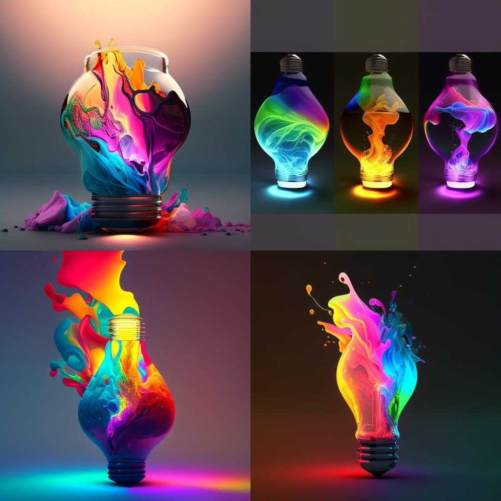 Incandescent colors style, Midjourney V4, render 1 of 4