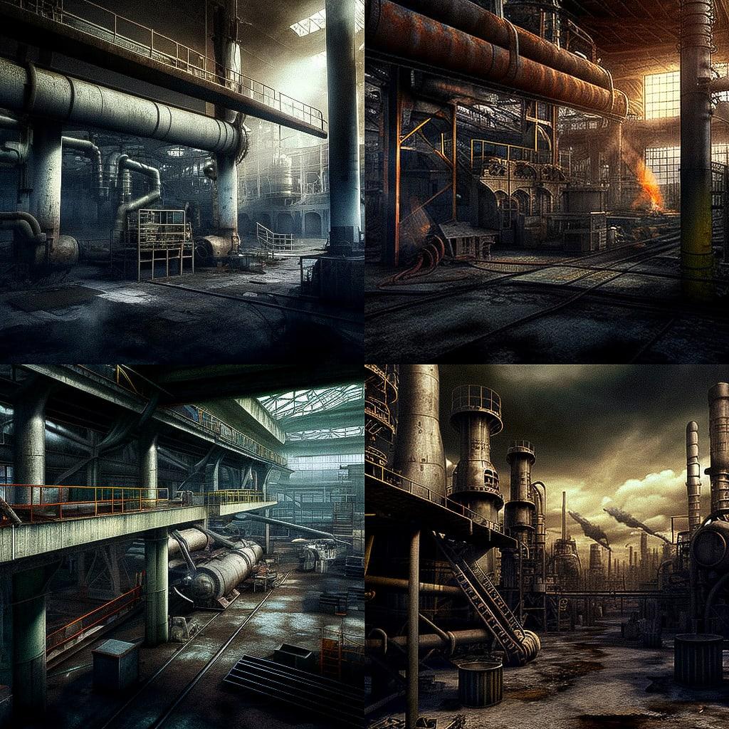 Industrial photography style, Midjourney V4, render 1 of 4
