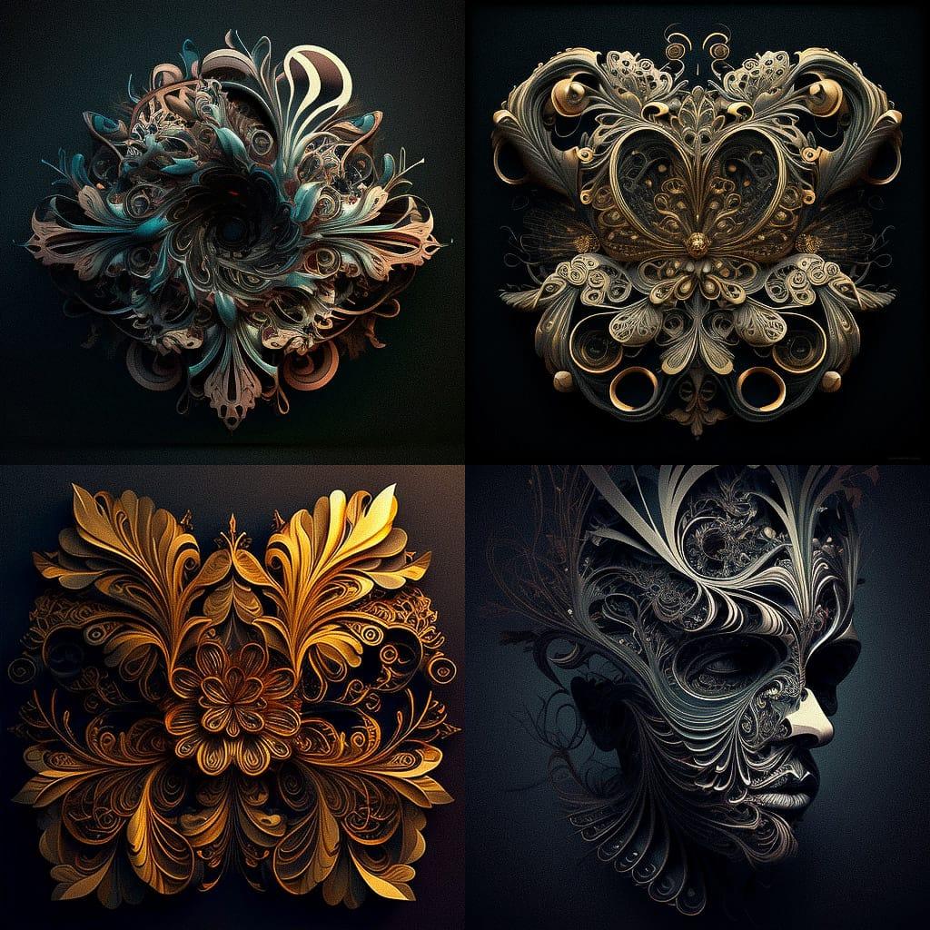 Intricate style, Midjourney V4, render 1 of 4