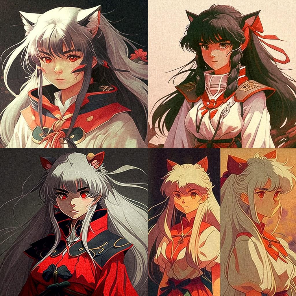 Inuyasha style, Midjourney V4, render 1 of 4