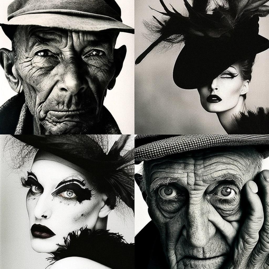Irving Penn style, Midjourney V4, render 1 of 4