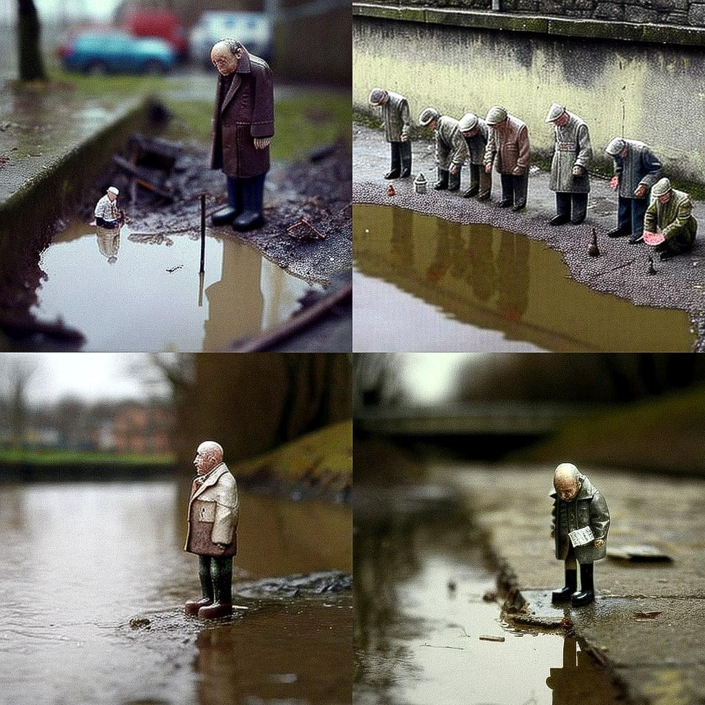 Isaac Cordal style, Midjourney V4, render 1 of 4