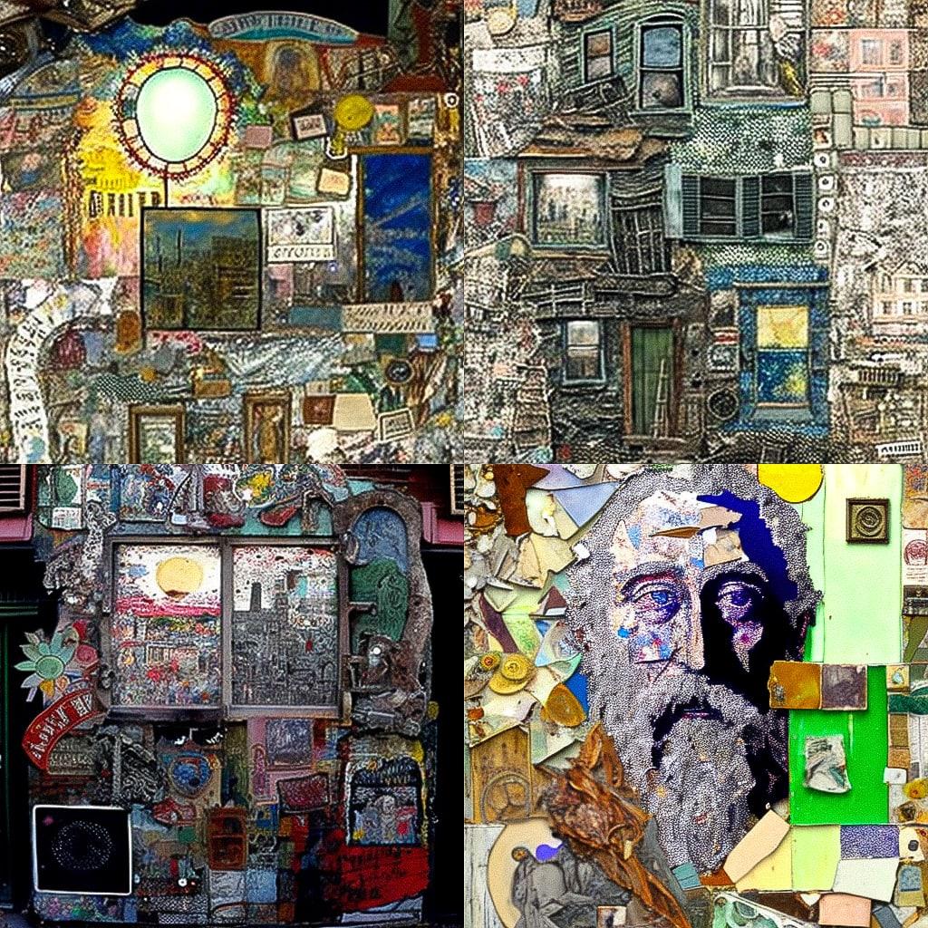 Isaiah Zagar style, Midjourney V4, render 1 of 4