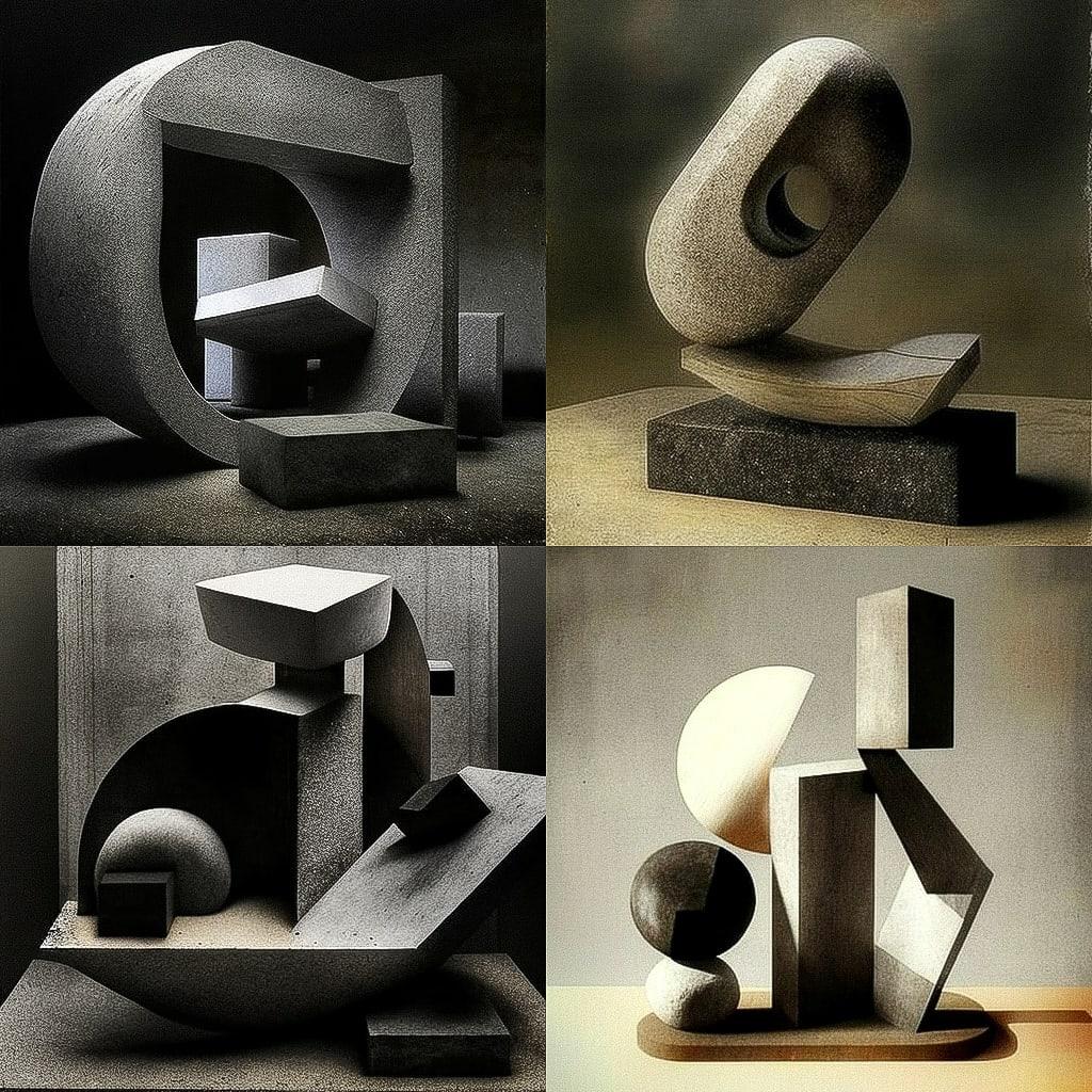 Isamu Noguchi style, Midjourney V4, render 1 of 4