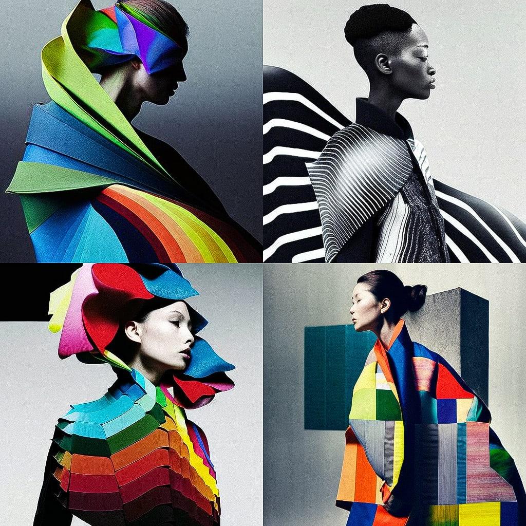 Issey Miyake style, Midjourney V4, render 1 of 4